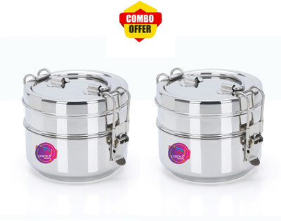 OMNA STEEL 8383 2 Containers Lunch Box(700 ml)
