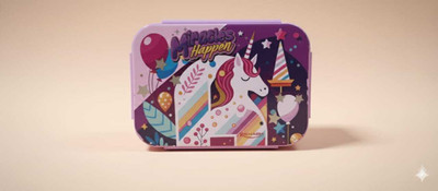 Shraddha Unicorn Miracles Happen Theme Plastic Lunch Box For Kids 1 Containers Lunch Box(2 L)