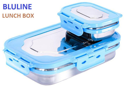 bluline Awful Stainless Steel Leak Proof Lunch Box/Tiffin Box for Office, School, 2 Containers Lunch Box(900 ml)