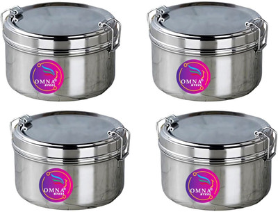 OMNA STEEL 4 piece double decker stainless steel lunch box 4 Containers Lunch Box(2000 ml)
