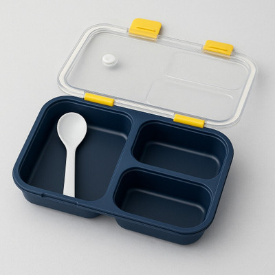 SHUBHAM INC lunch box Bento box 3 containers Blue1000ml 3 Containers Lunch Box(1000 ml)
