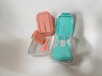 OPULENT SD Lunch Box pack of 1 with Utensils, Mint Green, 2-Layer Food Storage 1 Containers Lunch Box(500 ml)