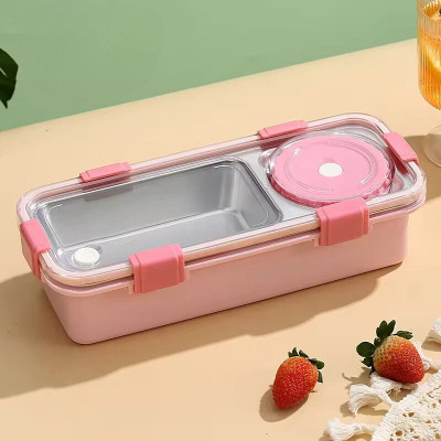 MyneeMoe Leak-Proof Stainless Steel Tiffin | 2-Compartment & BPA-Free Design 2 Containers Lunch Box(750 ml)