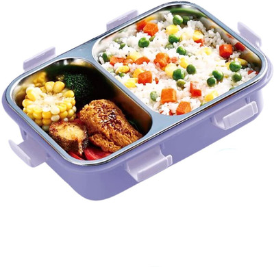 RBGIIT 2 Compartment Sealed Leak Proof Stainless Steel Lunch Box For Kid's & Adult 2 Containers Lunch Box(750 ml, Thermoware)