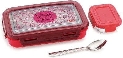 Tedemel Liza Break Time Small Lunch Box Stainless Steel for School,college,office(Red) 1 Containers Lunch Box(550 ml, Thermoware)