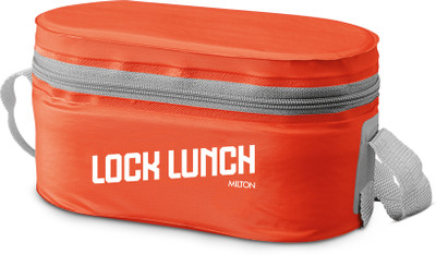 MILTON Lock Lunch Box 2 Round Steel 3 Containers Lunch Box(1090 ml)