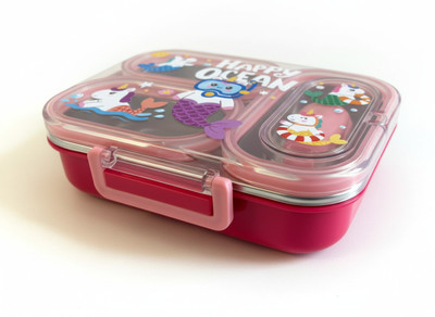Lilsprout Kids Unicorn Mermaid Bento Lunch Box 3 Containers Lunch Box(600 ml)