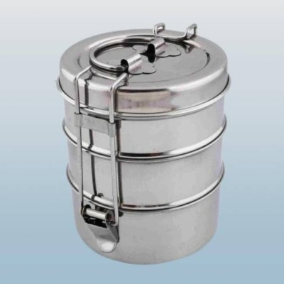 r777k Stainless Steel Strong Clip Carrier Lunch Box-84 3 Containers Lunch Box(1200 ml)