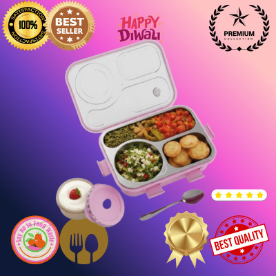 MOIRA INTERNATIONAL 33 Compartment Leakproof, Stainless Steel, With BOWL, SPOON & FORK_JBB1101 3 Containers Lunch Box(750 ml, Thermoware)