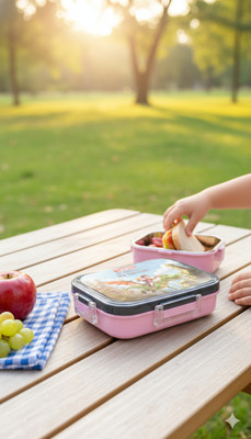 Aramex Stainless-Steel Leak-Proof Lunch Box Airtight, 2 Compartment (700ml+ 200ml ) 2 Containers Lunch Box(1 ml, Thermoware)