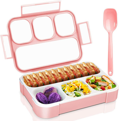Deoxys Leak Proof 4 Compartment Lunch Box Reusable Microwave Freezer 4 Containers Lunch Box(1000 ml)