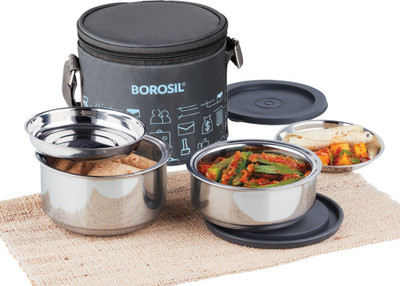 BOROSIL Carry Fresh Lunchbox, 2pc Set (280ml x 1 + 180ml x 1) Vertical Tiffin for Office 2 Containers Lunch Box(280 ml, Thermoware)
