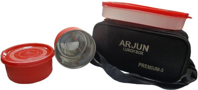 Arjun Steelex 2 Insulated Steel Lunch box with 2 Container 300 ML Each BOX 2 Containers Lunch Box(1100 ml)