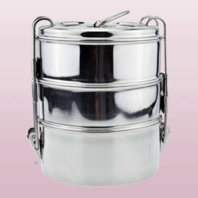 r777k Stainless Steel Strong Clip Carrier Lunch Box-30 3 Containers Lunch Box(1200 ml)