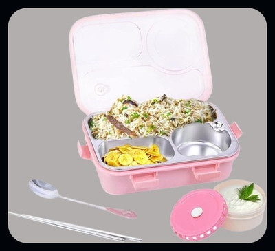 Kello Compartment -3 Sealed Leak Proof Stainless Steel For Kid's & Adult_K132 3 Containers Lunch Box(750 ml, Thermoware)