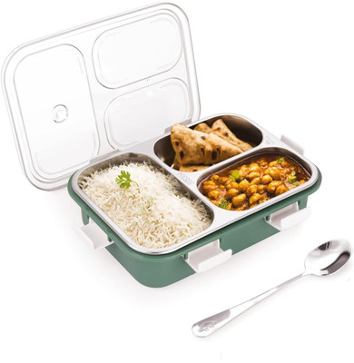 VRJK Bento box Lunch Box Green pack of 1_new2 3 Containers Lunch Box(750 ml, Thermoware)