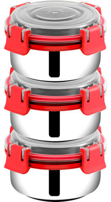 BOWLMAN Lock n Lock Red 3 Containers Lunch Box(350 ml)