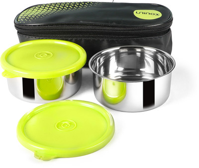 UNINOX Stainless Steel Tiffin Set of 2 Container 325 ml each Lunch Box 2 Containers Lunch Box(700 ml)