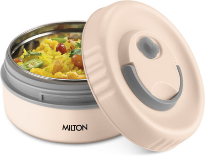MILTON Snack Box Small Inner Steel PU Insulated 350 ml Leak Proof Air Vent Lunch Box 1 Containers Lunch Box(350 ml, Thermoware)