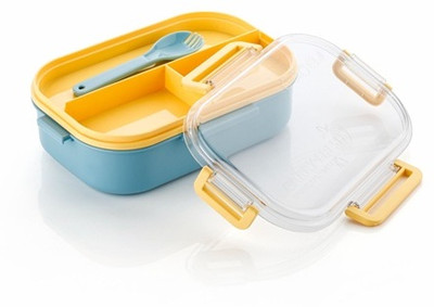 Nurah Combo Lunch Box Set with Airtight Tiffin Box & Leakproof Bottle for Kids (Pink) 3 Containers Lunch Box(800 ml)