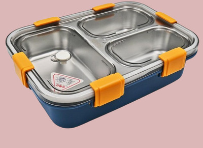 VRJK Lunch Box for Kids School Lunch Box for Office Men SteeL Tiffin Boxes_K1026 3 Containers Lunch Box(750 ml, Thermoware)