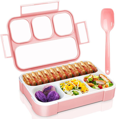 FIVANIO Plastic Leak Proof 4 Compartment Lunch Box 4 Containers Lunch Box(1000 ml)