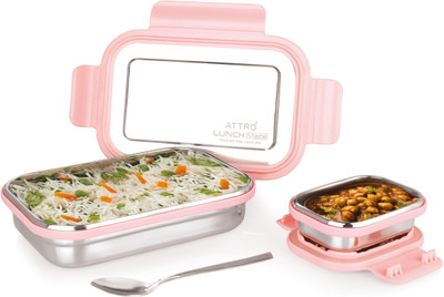 ATTRO Lunchmate Sleek & Compact Airtight Leakproof 2 Containers Lunch Box(980 ml)