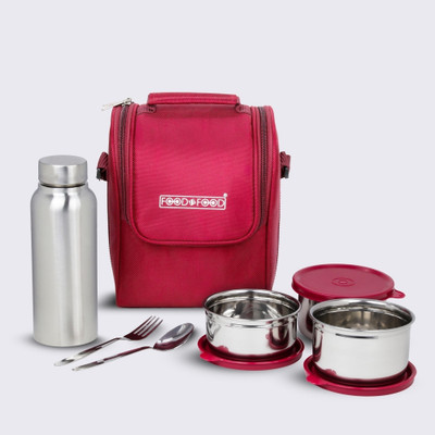 FOODNFOOD STELLA LITE 2 Containers 450ml & 1 350ml with Bottle 750ml with Insulated Bag 3 Containers Lunch Box(1250 ml, Thermoware)