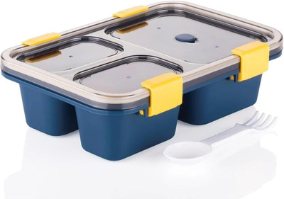 adjgang ADJ Multi section, 3 Compartment Lunch Box 3 Containers Lunch Box 3 Containers Lunch Box(900 ml)