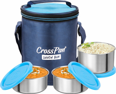 CrossPan S S3 Container Lunch Box / Tiffin Box, 350ml,350ml,500ml_CP 3 Containers Lunch Box(1200 ml, Thermoware)