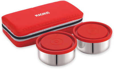 Magnus Fancy 2 Stainless Steel Office & School 2 Containers Lunch Box(600 ml)