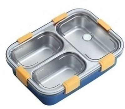 N2J2 SHOP Stainless Steel 3 Compartment Lunch Boxes Leak Proof Tiffin Box for Adult Kids 3 Containers Lunch Box(750 ml, Thermoware)
