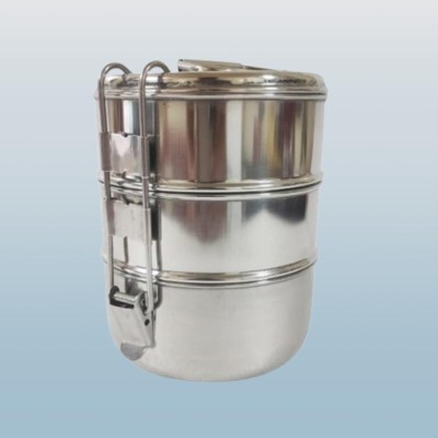 Ambit stainless steel tiffin box 3 silver -1200 ml_0176 3 Containers Lunch Box(1200 ml)