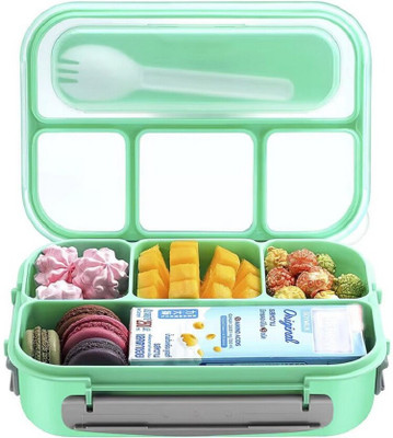 PBKN Lunch Dabba Spoon Fork Inside Tiffin Dabba Office School Use Tiffin Set Roti Box 4 Containers Lunch Box(1300 ml)