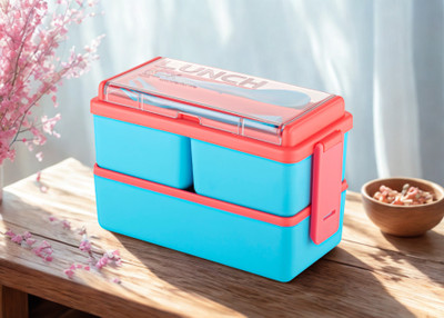 OMORTEX 3 Section Lunch Box With spoon & Fork(Pack Of 1) 3 Containers Lunch Box(1500 ml)