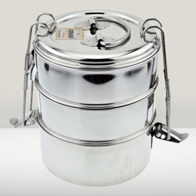 Ambit stainless steel tiffin box 3 silver -1200 ml_0249 3 Containers Lunch Box(1200 ml)