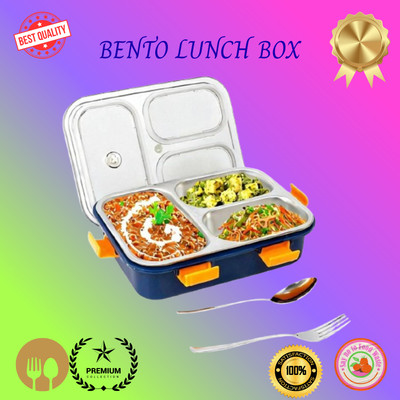 MOIRA INTERNATIONAL Lunch Box 3 Compartment Leakproof, Stainless Steel, With Spoon and Fork_DBB1031 3 Containers Lunch Box(750 ml, Thermoware)