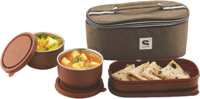 YUIOP - Micro Trust 2+1 - Insulated Lunch Carrier - Leakproof - Microwavable - Durable 3 Containers Lunch Box(350 ml, Thermoware)