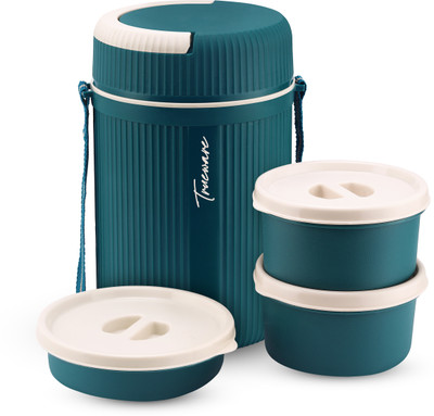MEAL 2 Insulated Hot Lunch Box With 2 PP Container 300ML & 1 PP Container 200ML 3 Containers Lunch Box(800 ml)