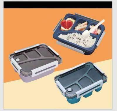 Lunch Box Leak Proof 4 Compartment Stainless Steel Lunch Boxes Tiffin Box  for Adult 4 Containers
