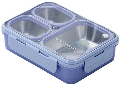 RBGIIT Stainless Steel School Tiffin Dabba Stylish Lunch Box Leak Proof for Kids 3 Containers Lunch Box(900 ml)