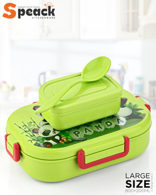SPEACK Premium Leakproof BPA-Free Tiffin Box for Kids, School and Office, Everyday Use 2 Containers Lunch Box(900 ml)