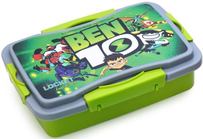 TASTIC Plastic Ben 10 Printed Lunch Box with Container and Spoon for Girls Boys School 1 Containers Lunch Box(500 ml)