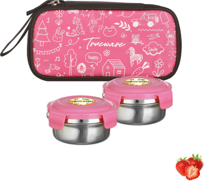 Trueware NEWTON Kids Lunch Pack With Stainless Steel Clip & Close Container 350ML Each 2 Containers Lunch Box(700 ml)