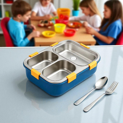 Colorbee Eco-Friendly Leak-Proof Stainless Steel Tiffin Box with 3 Sections 3 Containers Lunch Box(750 ml, Thermoware)