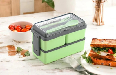 AMAN Double-decker lunchbox 3 Containers Lunch Box(1500 ml)