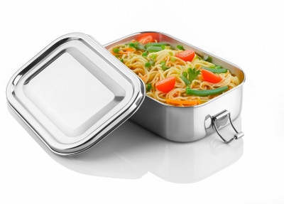 MARSELITE Stainless Steel Lunch Box Heavy Quality with Extra Container for Daily Meals 2 Containers Lunch Box(850 ml)