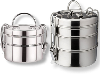 alloyx stainless steel Clipper Tiffin Lunch traditional 8*2 And 8*3 5 Containers Lunch Box(1800 ml)