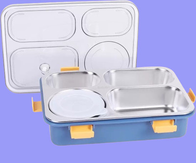 VSELL Compartment -4 Sealed Leak Proof Stainless Steel For Kid's & Adult_K677 4 Containers Lunch Box(800 ml, Thermoware)