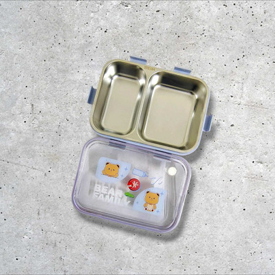 JIGGL Stainless Steel 2 Compartment Blue Lunchbox 750ml _KYNEW36 2 Containers Lunch Box(750 ml, Thermoware)